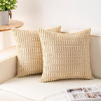 Aegero Pack of 2 Corduroy Decorative Throw Pillow Covers 18x18 Inch by Unknown