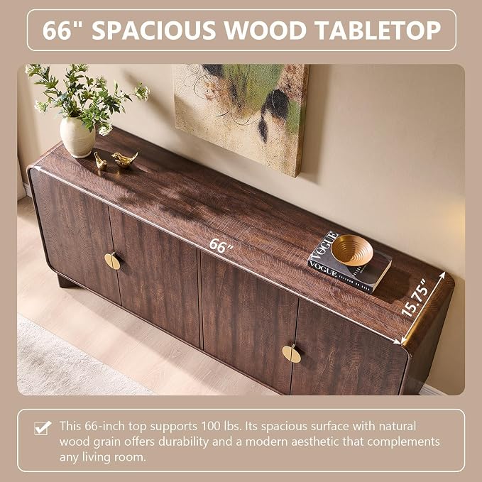 IFGET 70" Modern TV Stand for TVs Up to 80 inches, TV Console - Image 4