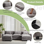 Oprisen 120" Modular Sectional Sofa, Comfy Cloud Couch Sectional Sofa - Image 6
