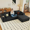 95" Cloud Sectional Couch with L-Shape Chaise, Modular Comfy Sofa Chaise Longue by ODUWA