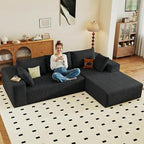 95" Cloud Sectional Couch with L-Shape Chaise, Modular Comfy Sofa Chaise Longue by ODUWA