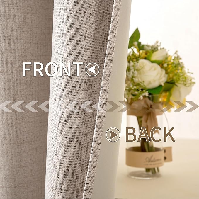 MIULEE 100% Blackout Linen Curtains - Image 7