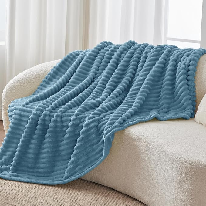BEDELITE Ribbed Fleece Throw Blanket - Image 7