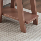 Roundhill Furniture Athens Contemporary Wood Shelf Side Table in Red - Image 6