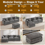 111.4" L-Shaped Cloud Chenille Sofa Sectional Couch - Image 6