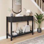 Nasonet Fluted Console Table, Wooden Sofa Table - Image 3