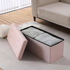 Storage Ottoman Bench Foldable Seat Footrest Shoe Bench End of Bed Storage - Image 6