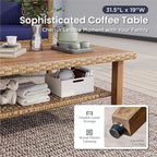PHI VILLA Sectional Outdoor Couch, L-Shaped Wicker Patio Sofa Set, Small Rattan - Image 5