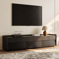POVISON Fully-Assembled Mid Century Modern TV Stand, 78.74" Wood Media Console by POVISON