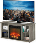 Furinno Jensen Fireplace Entertainment Center TV Stand by Furinno-FitsYourSpaceFitsYourBudget