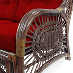 Malibu Lounge Set of 4: 2 Natural Rattan Wicker Chairs, Three-Seater Sofa - Image 9