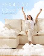 107" Comfy Cloud Couch with L-Shape Chaise & Deep Seat, Modular Sectional Sofa - Image 3