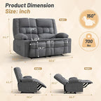 Loveseat Recliner Sofa, Big Large Reclining Sofa - Image 2
