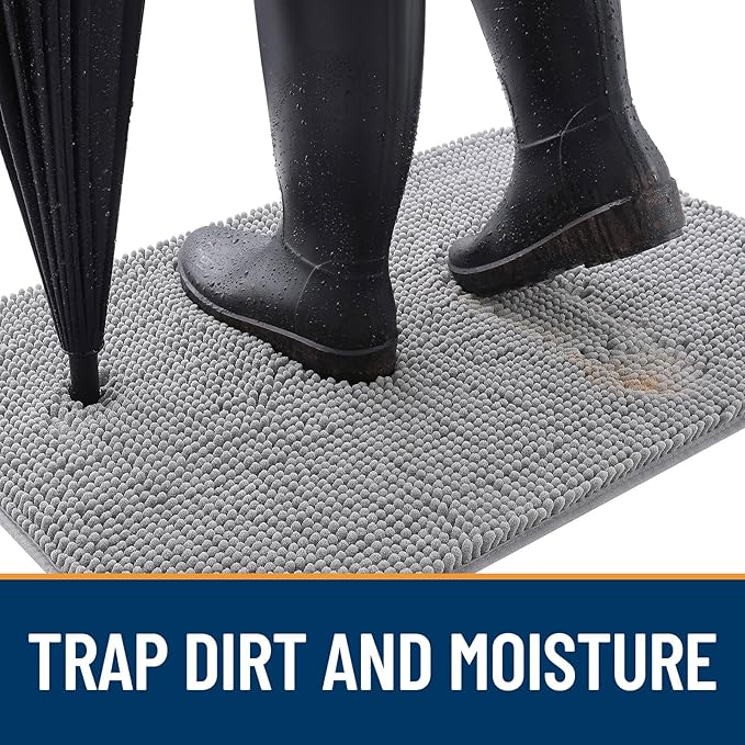 OLANLY Dog Door Mat for Muddy Paws 40x32, Super Absorbent Chenille Mud Mat | - Image 2