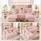 GOSUHI 108" U Shaped Couch, Modular Sectional Sofa, 3-Seater Comfy Cloud Couch - Image 8