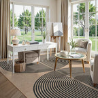 Lahome Modern Rainbow Easy Jute 9x12 Rug, Large Non Slip Indoor Outdoor Rug | - Image 7