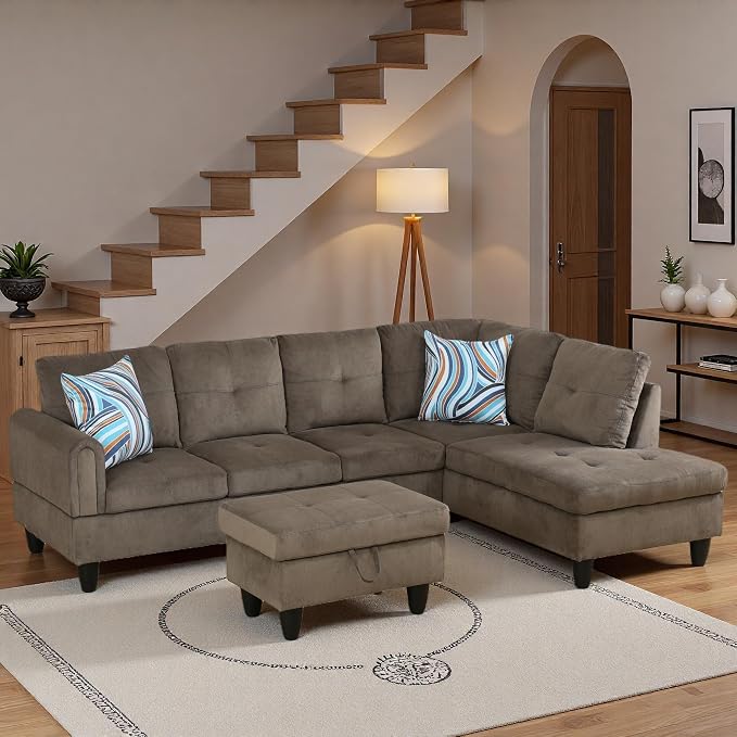 97.5" L Shaped Couch Set, Modular Sectional Couches - Image 6