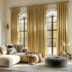MIULEE Velvet Curtains 52x108 inches 2 Panels Gold Blackout Curtains | Luxury - Image 6