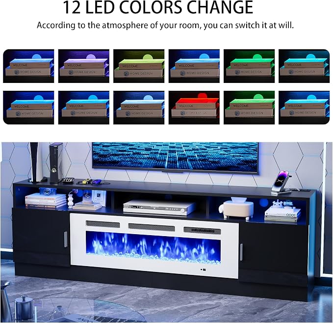 oneinmil 78" Fireplace TV Stand - Image 5