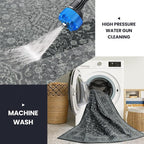 8x10 Washable Area Rugs for Living Room, Dining Room- Black White | Ultra Soft - Image 3