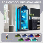 IFGET 72" Arched Glass Display Cabinet, Modern Curio Cabinet - Image 3