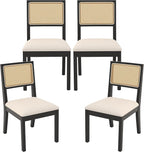 Westice Rattan Dining Chairs Set of 4, Farmhouse Natural Dining Room Chairs by ChairsforHomeLivingRoom
