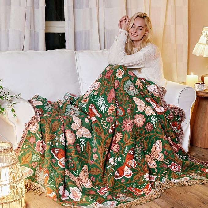 LUTBM Boho Throw Blanket for Bed Cotton Summer Blankets for Bedroom Living Room - Image 5
