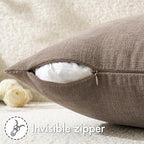 MIULEE Brown Chenille Couch Throw Pillow Covers, 20x20 | Set of 2, Farmhouse - Image 3