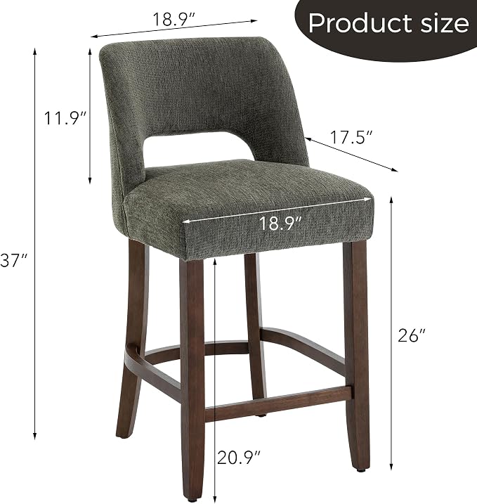 VKNOW Bar Stools Set of 4, Modern Counter Stools - Image 2
