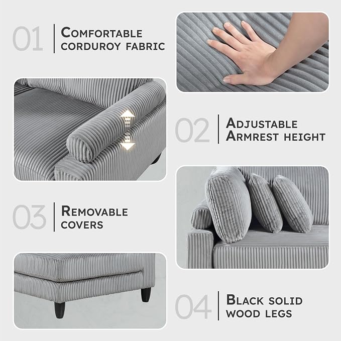 Lexicon 120 Inch Modular Sectional Sofa - Image 3