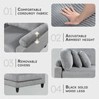 Lexicon 120 Inch Modular Sectional Sofa - Image 3