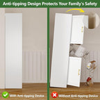 Ckzbx Tall Narrow Storage Cabinet 66.93" H Tall Bathroom Cabinets Metal Pantry - Image 8
