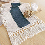 FEXIA Boho Blue Table Runner 90 Inches Long by FEXIA