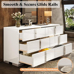 AMERLIFE 54" W High Gloss 6 Drawers Dressers - Image 3