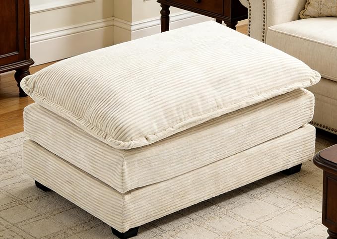 ROWHY Ottoman for Sectional Cloud Couch, Corduroy Ottoman for Deep Seat Modular by ROWHY