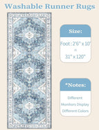 SERISSA 2'6"x10' Washable Non Slip Boho Runner Rug - Image 5