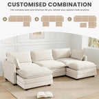 112'' Sectional Modular Cloud Couch, Oversized 5 Seat Couches U Shaped Sofa - Image 6