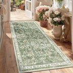 Yamaziot 3x6 Washable Hallway Runner Rug Non Slip Floral Carpet, Sage Green | by Yamaziot