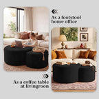 BSHOMGI Boneless Ottoman Nesting Coffee Table Set of 2, Corduroy Soft Foot Rest - Image 3