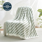 Snuggle Sac Ultra Soft Throw Blanket, Sage Green, Cozy Knitted, Fuzzy Knit - Image 2