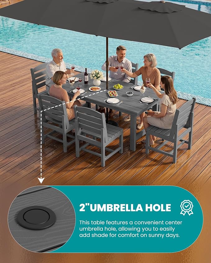 SERWALL Patio Dining Sets for 10 Person, HDPE Dining Set - Image 5