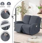 TAOCOCO Recliner Loveseat Slipcover, 6 Pieces Dual Recliner Sofa Covers - Image 3