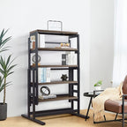 Convertible Dining Table, 2 in 1 Bookshelf to Kitchen Table, Space Saving - Image 5