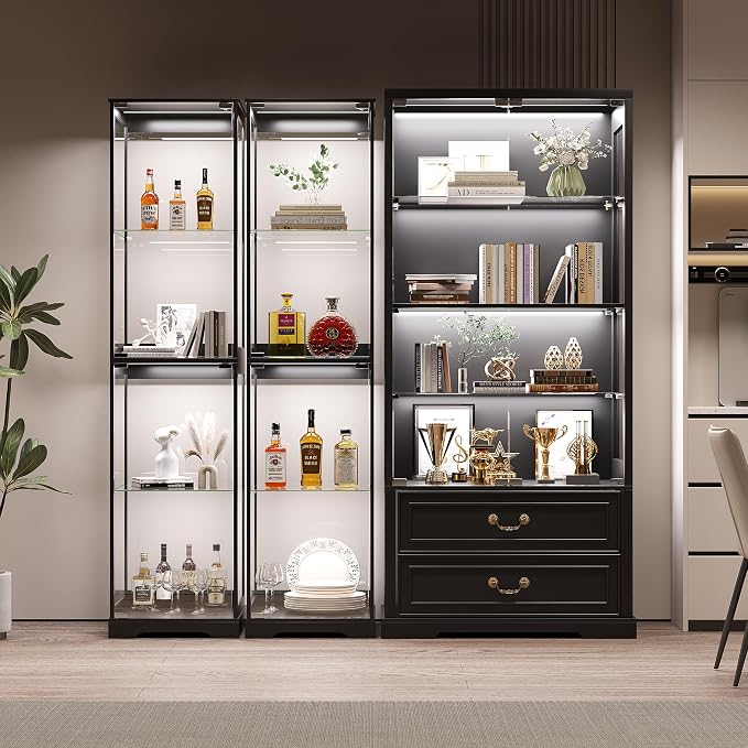 Glass Display Cabinet with Doors, Bookcase - Image 7