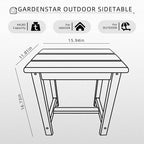 GARDENSTAR Adirondack Square Side Table, one-Tier Outdoor end Table, Patio Side - Image 3