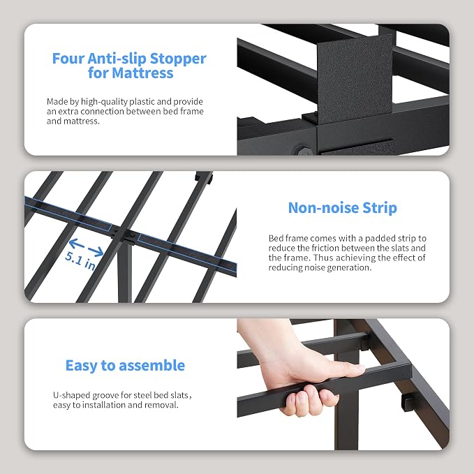 ROIL 14 inch Full Size Bed Frame - Image 4