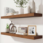 fuqing Rustic Floating Shelves for Wall, 36 Inch Floating Shelves Set of 2 by Fuqing