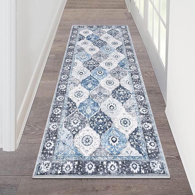 HEBE Hallway Runner Rug 2'x5', Washable Non Slip Kitchen Rug Runner | Soft Boho by HEBE