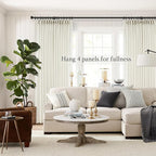 Topfinel 96 Inches Long Pinch Pleated Semi Sheer Curtains, Natural Linen - Image 6