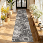 Findosom Hallway Runner Rug 2x10, Non Slip High-Low Textured Floral Washable - Image 9